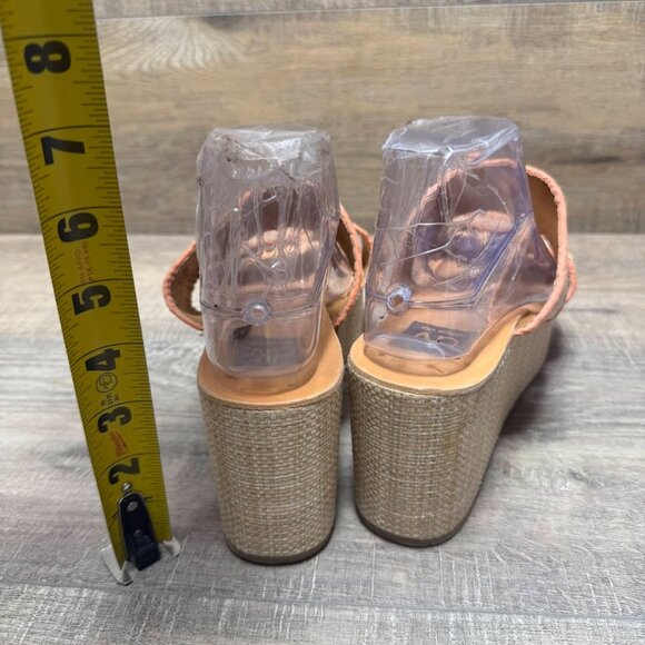 Dolce Vita Vilka Open Toe Wedge Raffia Color Sandals Women's Size 9 - Picture 3 of 7